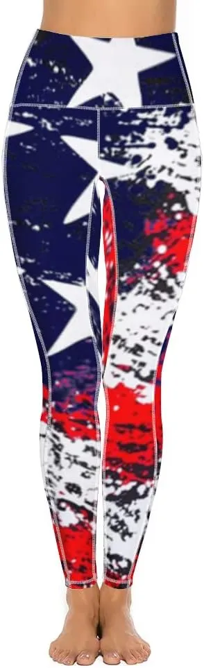 QIVICIMA Womens High Waist Workout Leggings Halloween Christmas Gym Plaid Printed Tummy Control Yoga Pants with Pockets