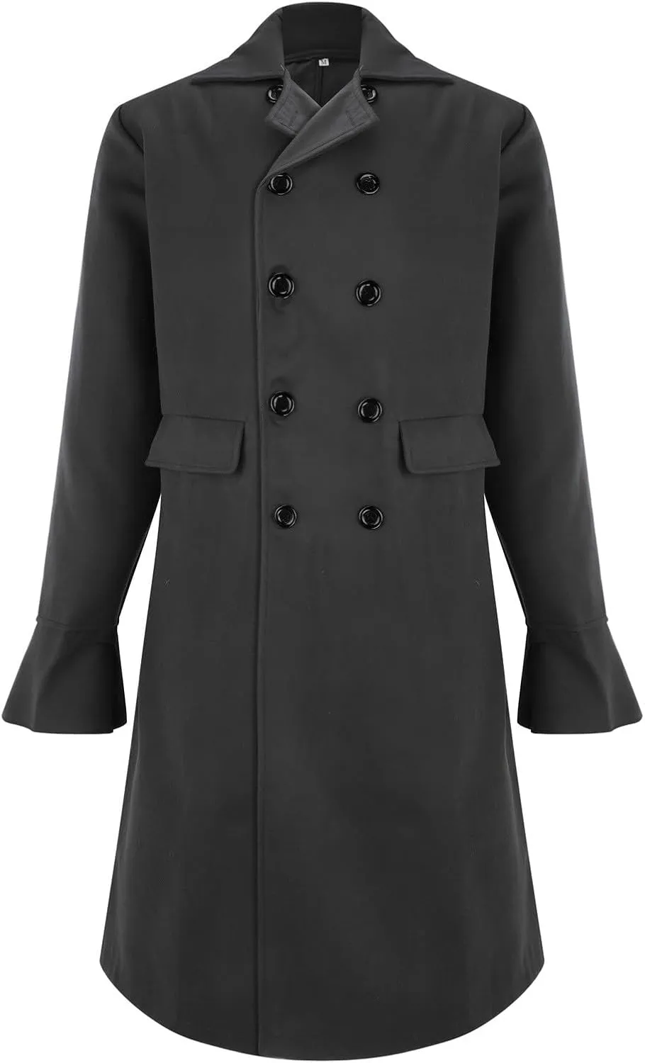 QWENTMTNTY Wool Pea Coats for Men Winter Slim Fit Casual Single Breasted Trench Coat Mid-Length Thermal Business Peacoat