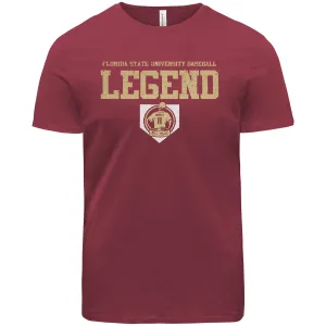 Ragz Men's Florida State University Mike Martin Legend Design Short Sleeve T-shirt - Garnet