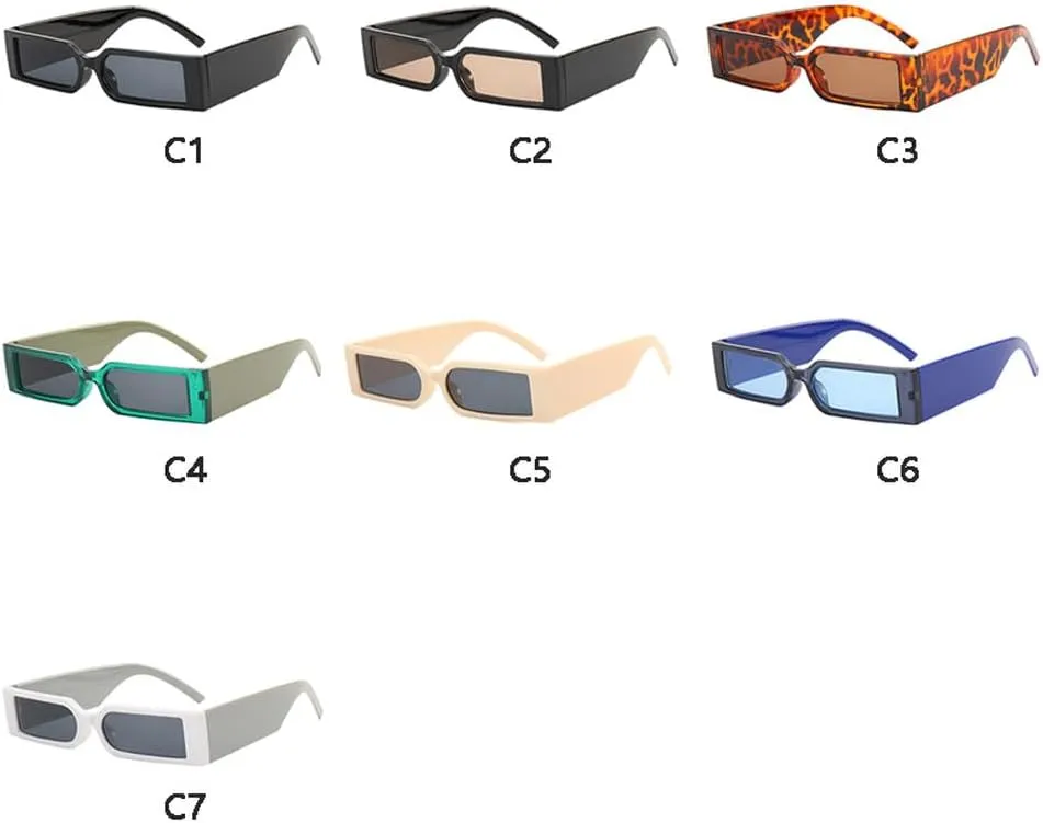 Rectangle Fashion Sunglasses Man Hip Hop Vintage Black Shades Sun Glasses Small Frame Personality UV400 Eyewear