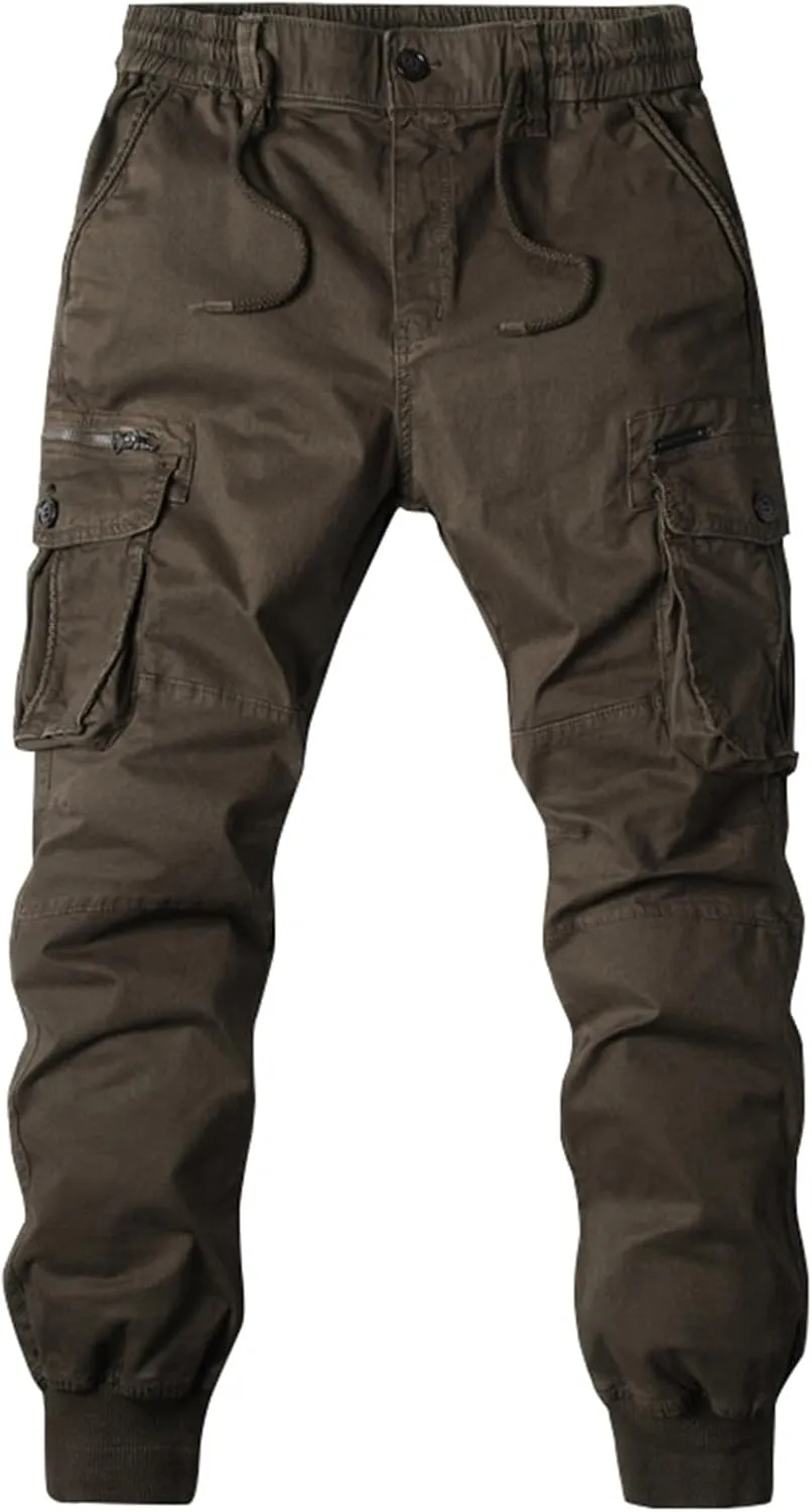 RTRDE Men's Cargo Work Pants Casual Jogger Pants Hiking Work with Multi Pockets Pants, 29-40