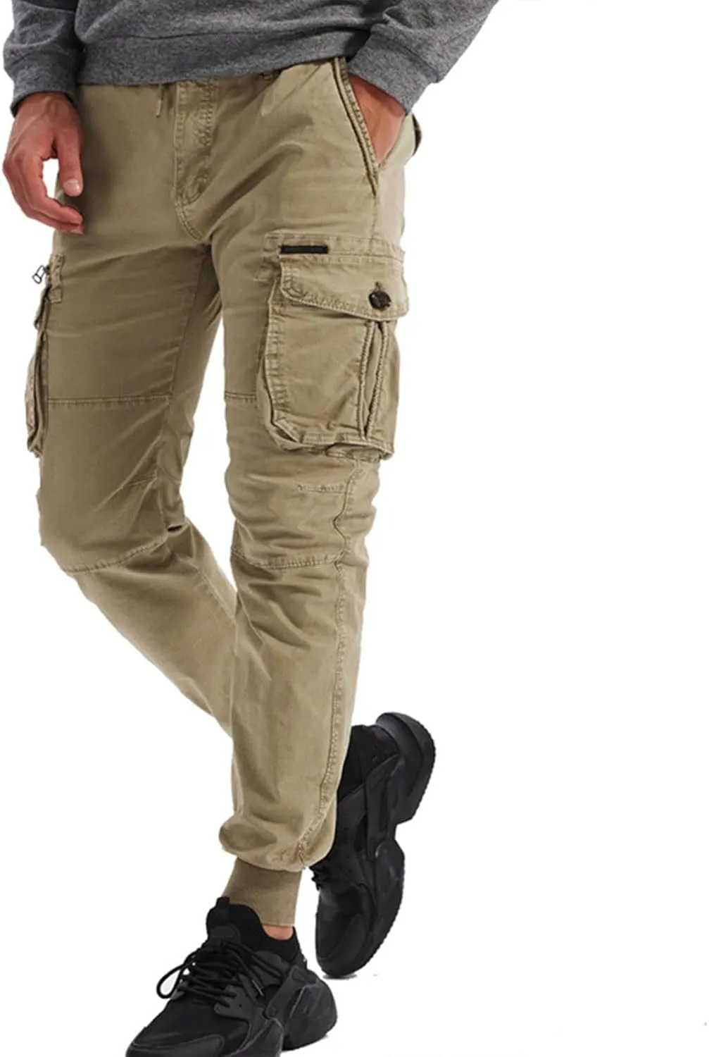 RTRDE Men's Cargo Work Pants Casual Jogger Pants Hiking Work with Multi Pockets Pants, 29-40