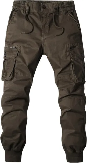 RTRDE Men's Cargo Work Pants Casual Jogger Pants Hiking Work with Multi Pockets Pants, 29-40