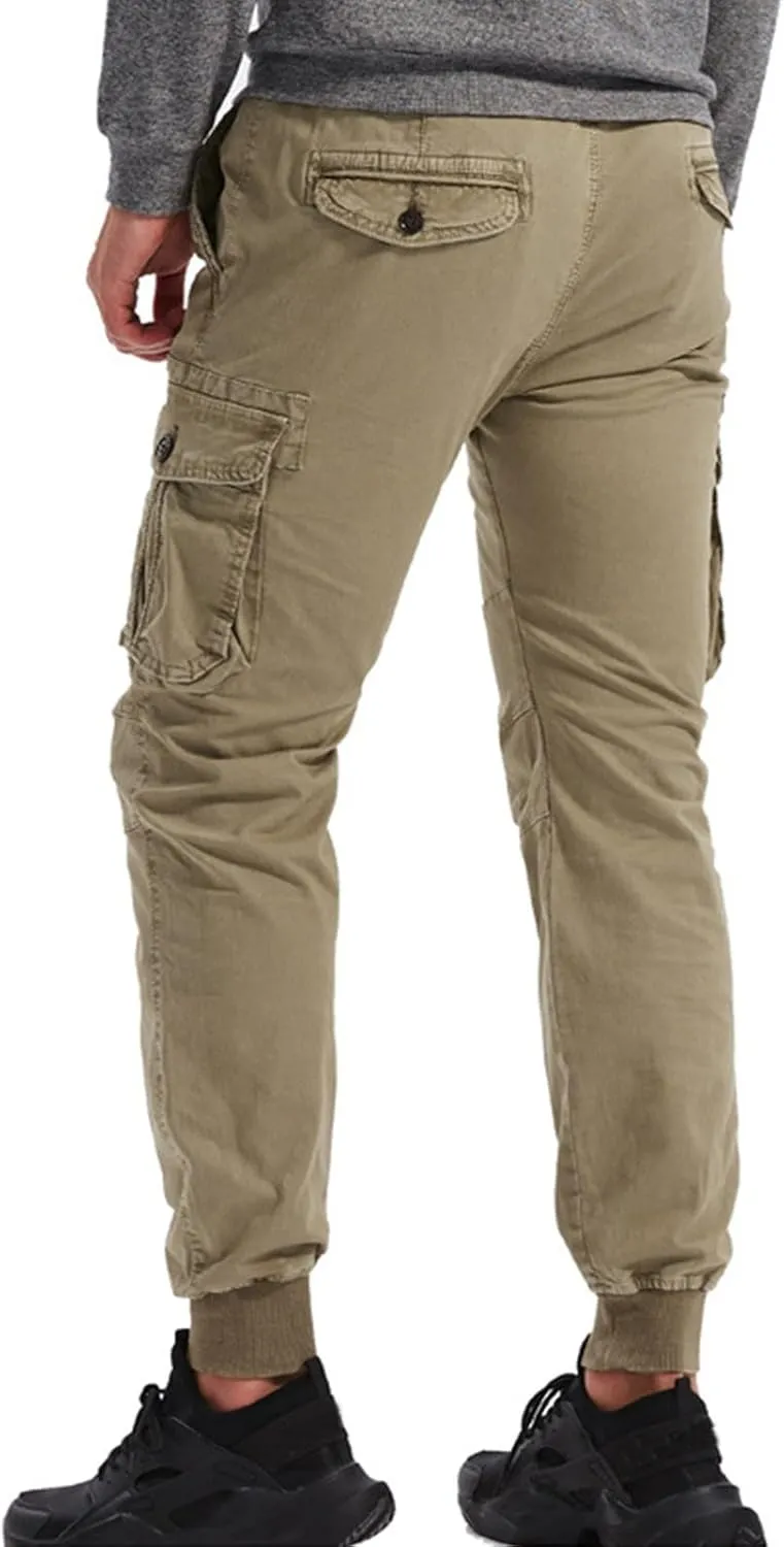RTRDE Men's Cargo Work Pants Casual Jogger Pants Hiking Work with Multi Pockets Pants, 29-40