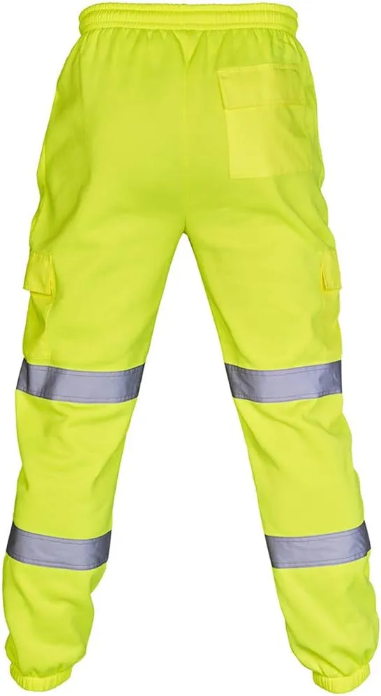 RTRDE Men's Hi Vis Lightweight Work Pants Flex Tactical Fishing Hiking Casual Cargo Pants, S-2XL