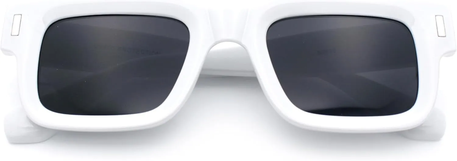 SA106 Hipster Thick Plastic Horn Rim Rectangle Gentleman Fashion Sunglasses