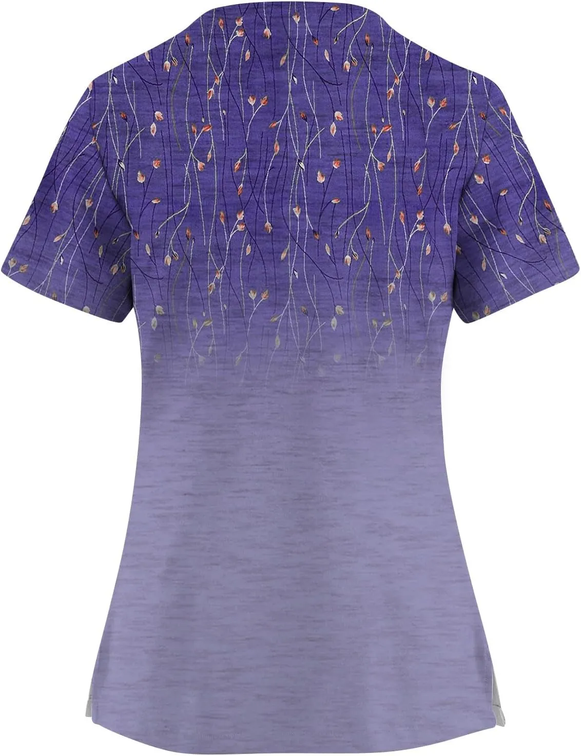 Scrubs for Women Print Criss Cross V Neck Working T-Shirts Short Sleeve T Shirts Trendy Scrubs Tops with 4 Pockets