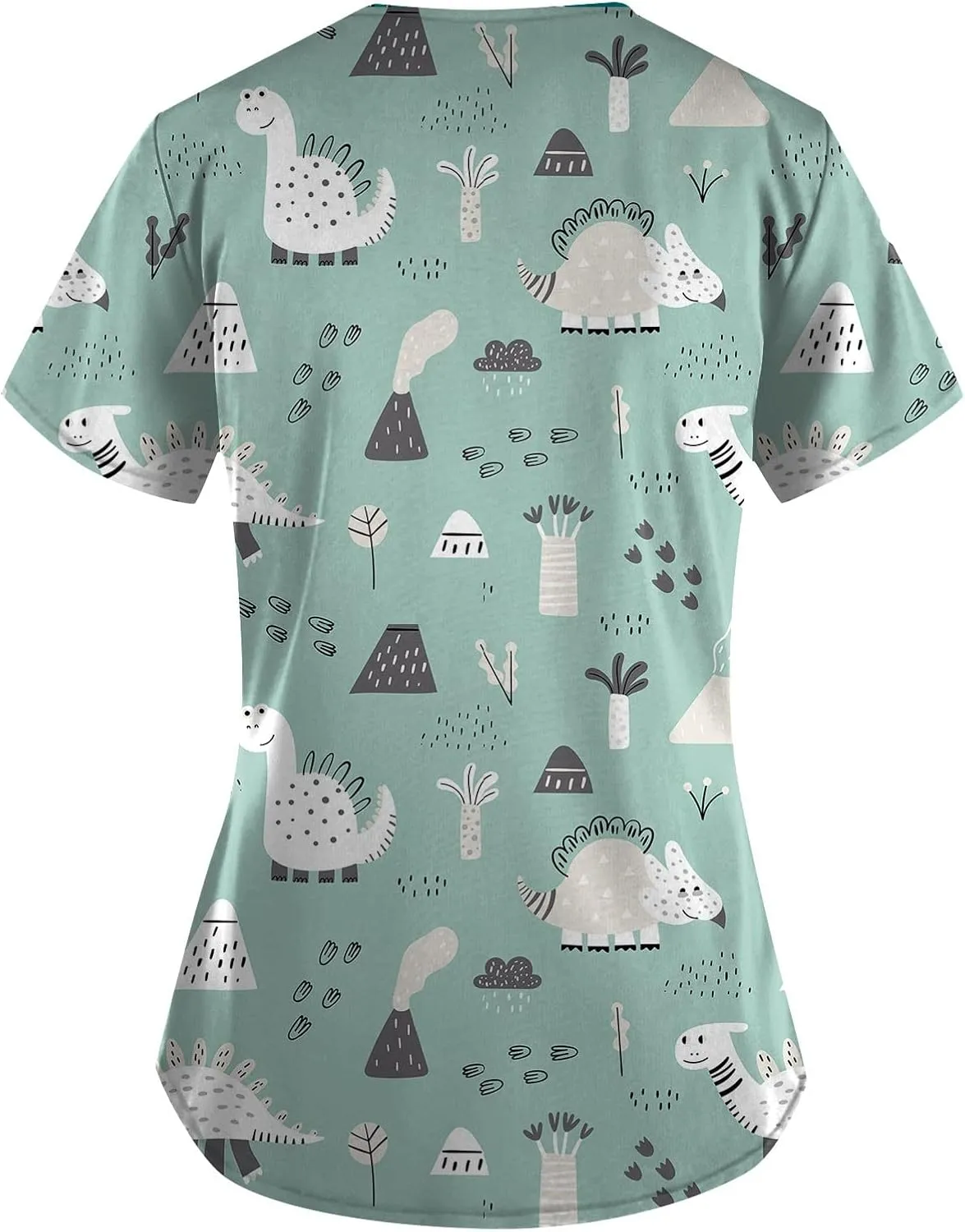 Scrubs for Women Printed V Neck Care Workwear Short Sleeve Casual T Shirts Dressy Plus Size Working T-Shirts
