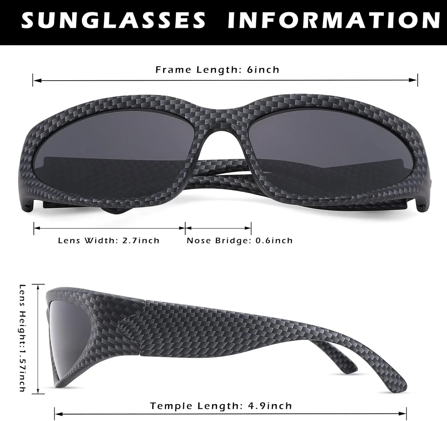 SCVGVER Wrap Around Fashion Sunglasses Oval Dark Vintage Sunglasses for Men Women Fishing Sports Shades UV400 Eyeglasses