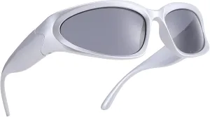 SCVGVER Wrap Around Fashion Sunglasses Oval Dark Vintage Sunglasses for Men Women Fishing Sports Shades UV400 Eyeglasses