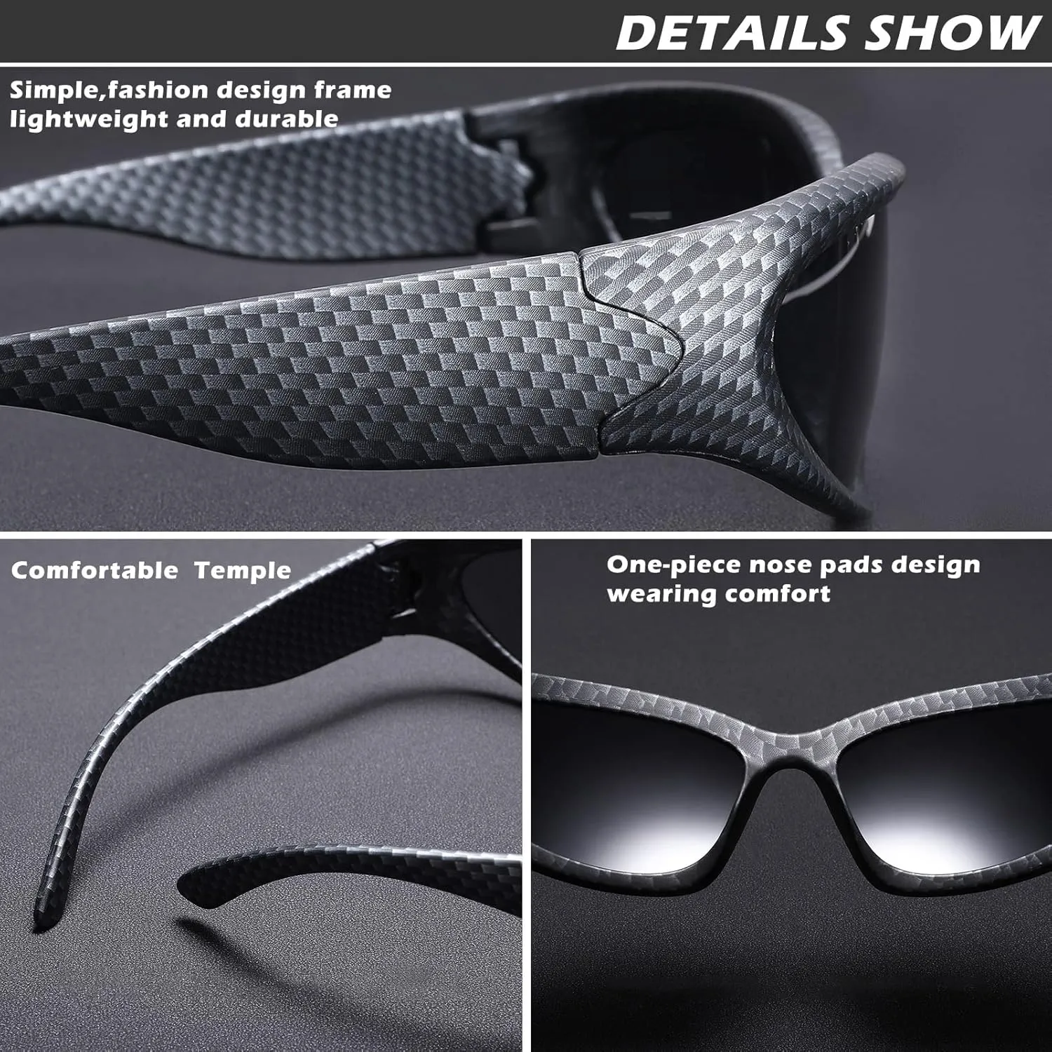 SCVGVER Wrap Around Fashion Sunglasses Oval Dark Vintage Sunglasses for Men Women Fishing Sports Shades UV400 Eyeglasses