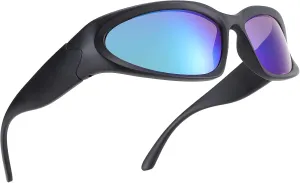 SCVGVER Wrap Around Fashion Sunglasses Oval Dark Vintage Sunglasses for Men Women Fishing Sports Shades UV400 Eyeglasses
