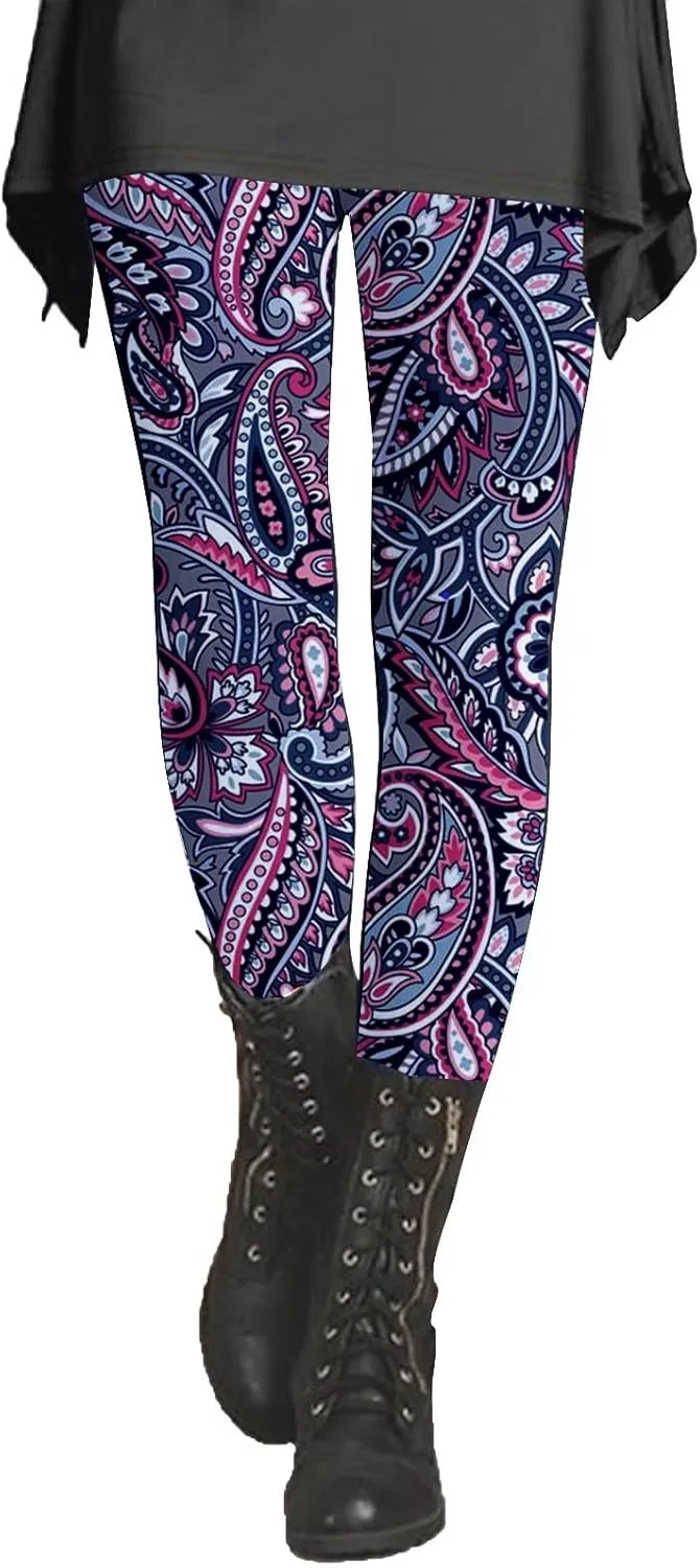 Seamless Leggings for Women Tummy Control Cow Print Leggings Running Pants Women with Phone Pocket