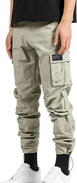 SGASY Mens Cargo Pants Water Resistant Relaxed Fit Hiking Work Pants Multi Pockets Ripstop Flex Baggy Camo Tactical Pants