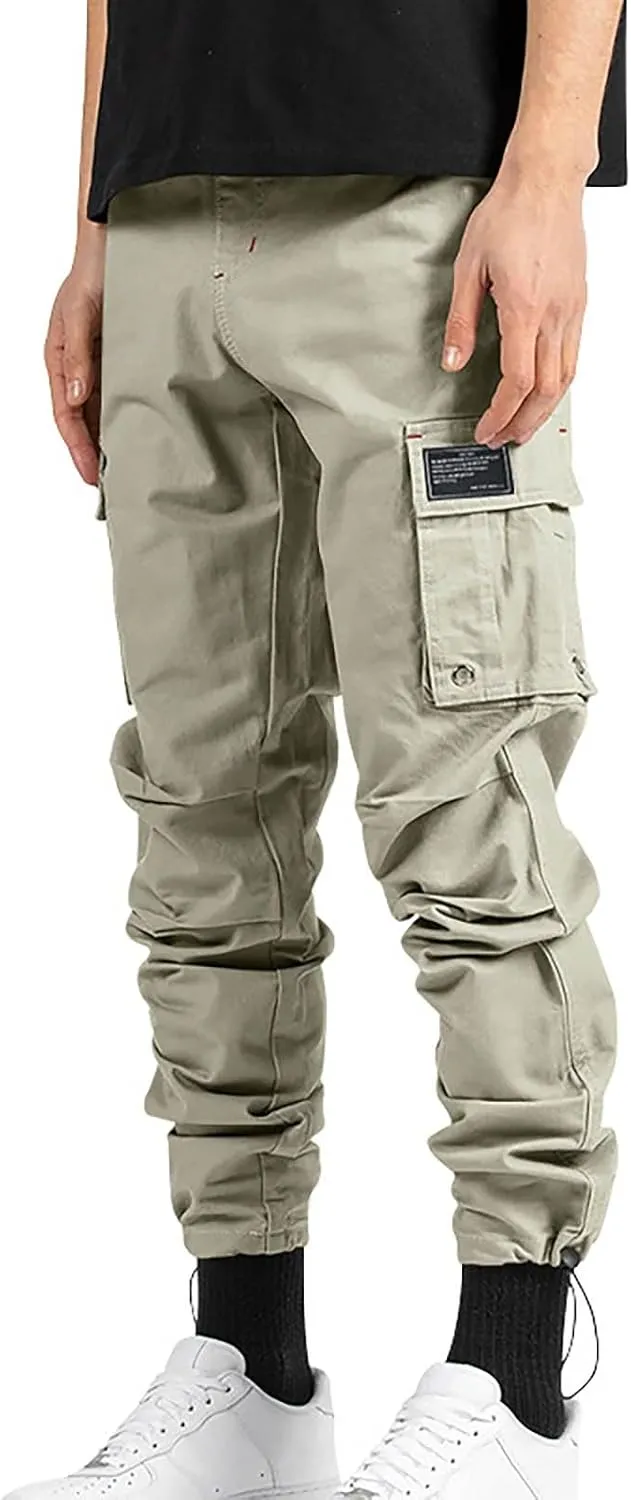SGASY Mens Cargo Pants Water Resistant Relaxed Fit Hiking Work Pants Multi Pockets Ripstop Flex Baggy Camo Tactical Pants