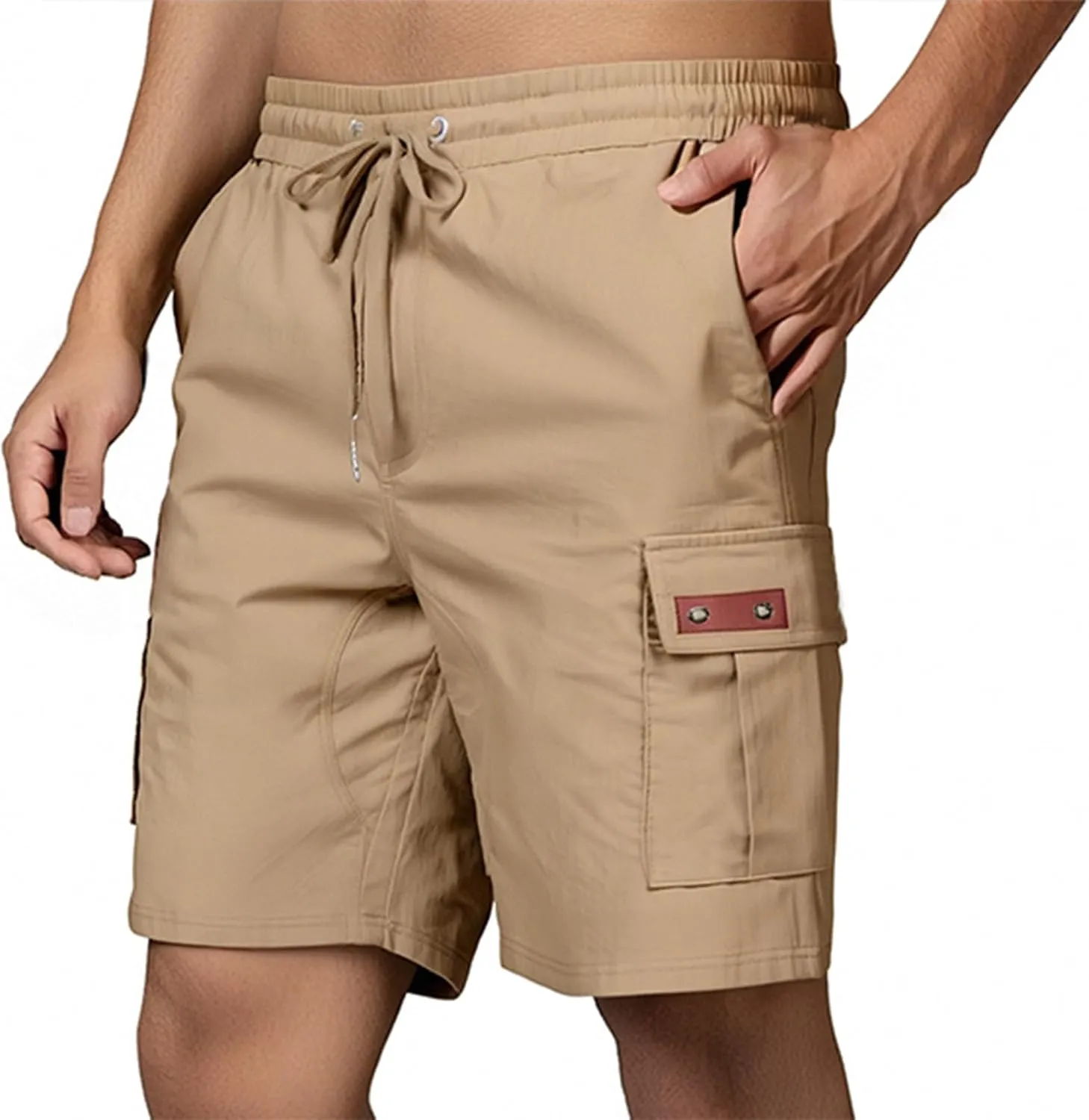 Shorts for Men High Waisted Boot Cut Tactical Leather Classic Beautiful Strip Cargo Shorts for Men Flattering Climing