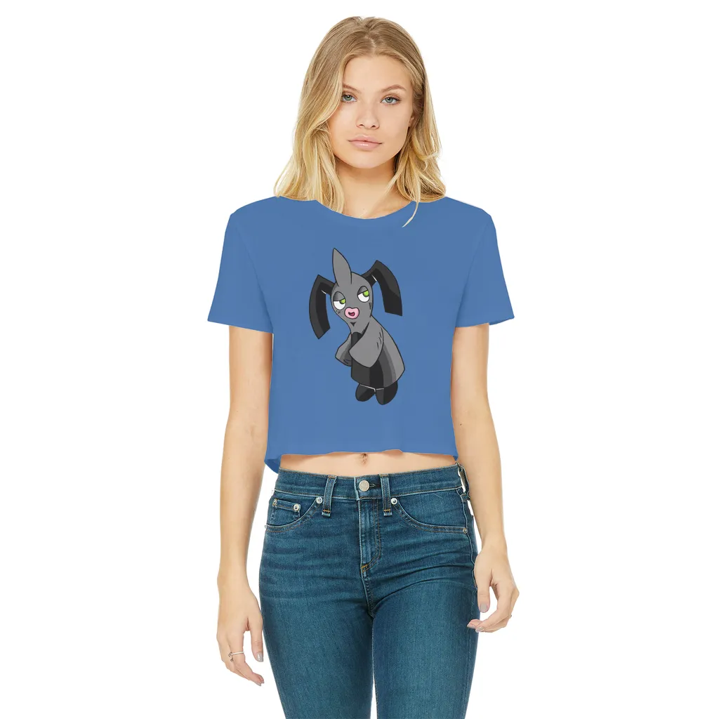 Snaughtnaut Classic Women's Cropped Raw Edge T-Shirt