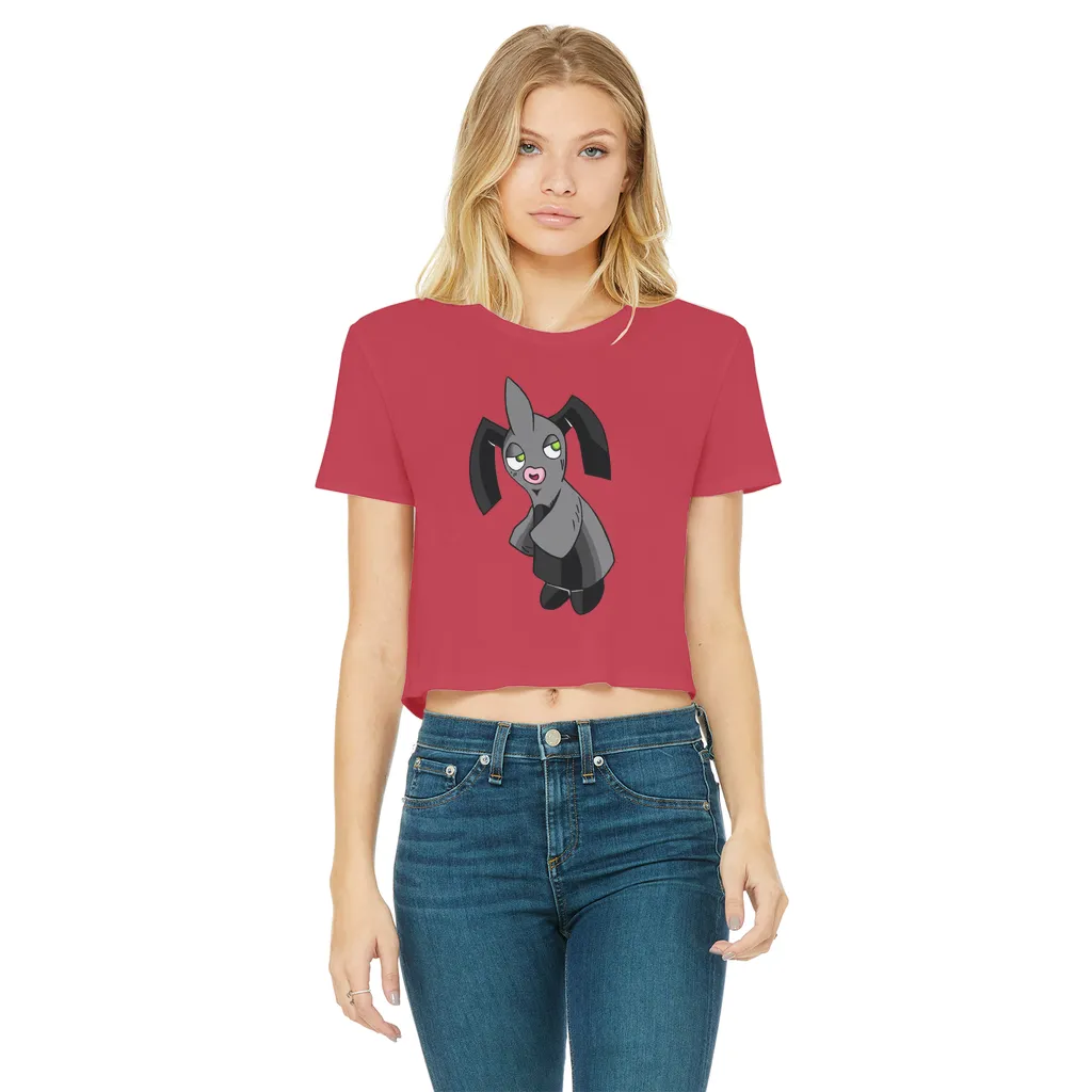 Snaughtnaut Classic Women's Cropped Raw Edge T-Shirt