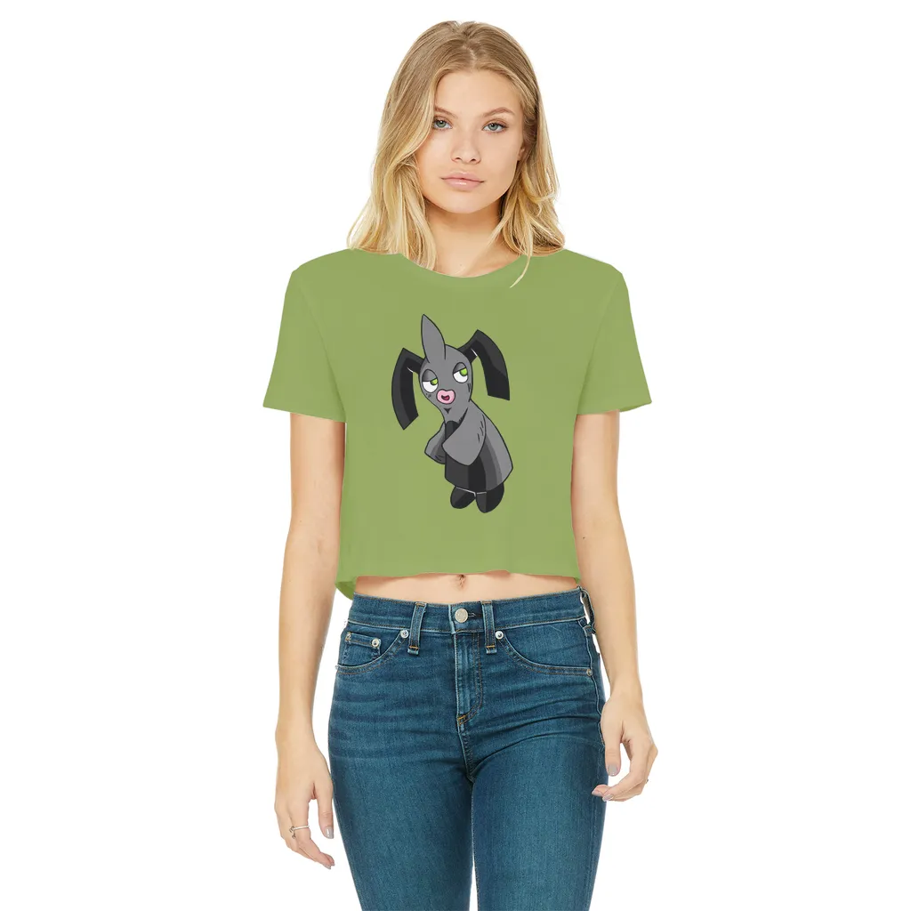 Snaughtnaut Classic Women's Cropped Raw Edge T-Shirt