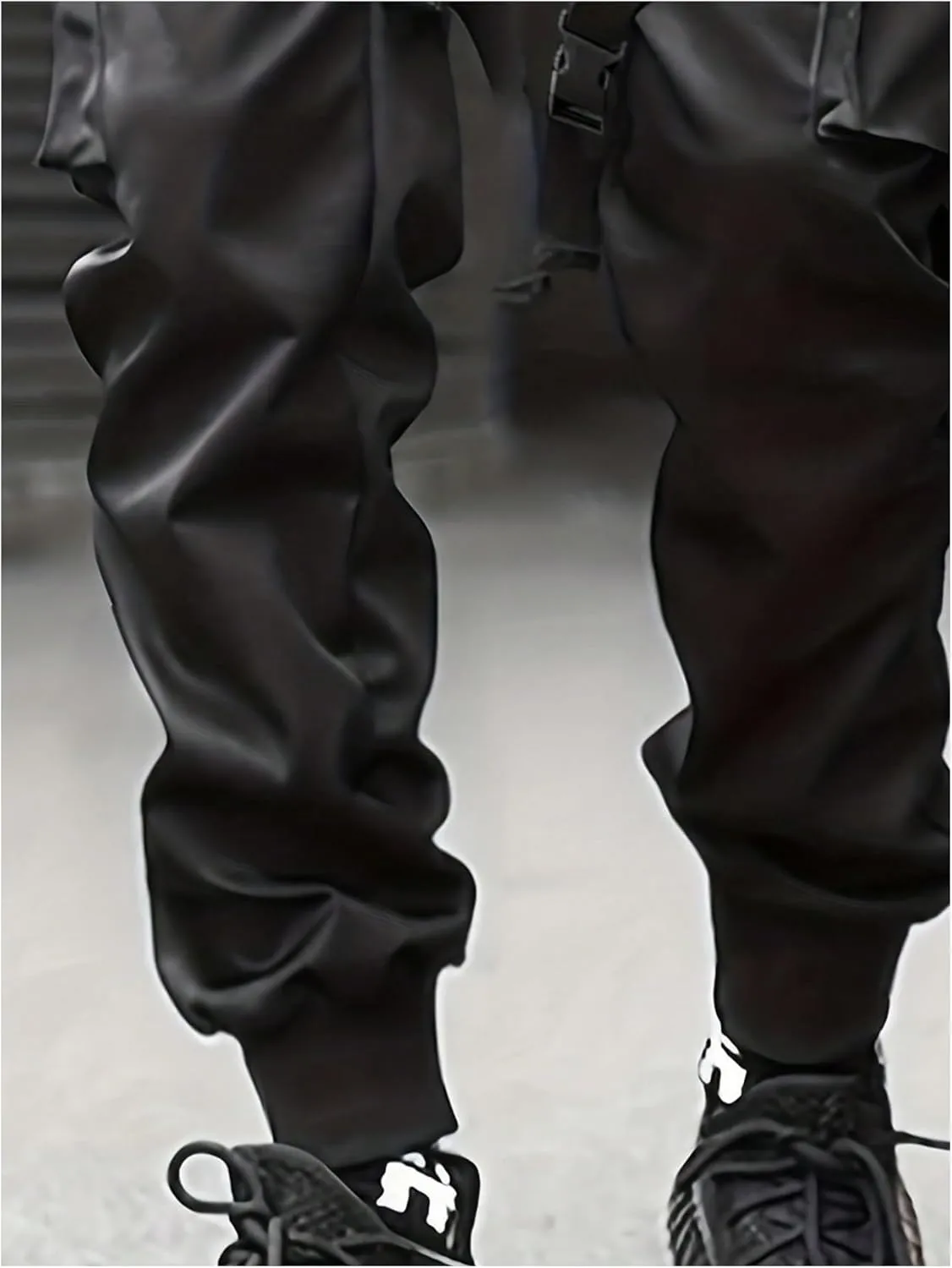 SOLY HUX Men's Drawstring Techwear Jogger Pants Streetwear Cargo Trousers with Pocket