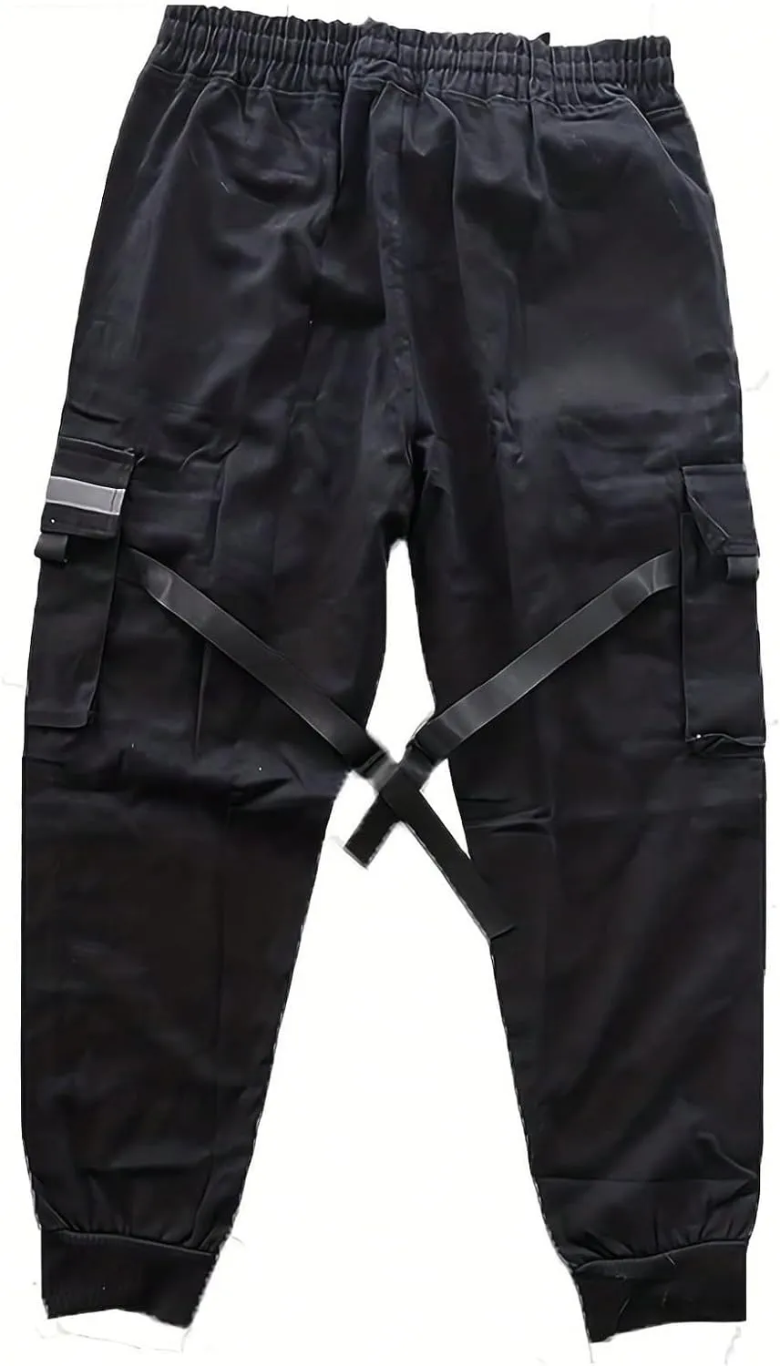 SOLY HUX Men's Drawstring Techwear Jogger Pants Streetwear Cargo Trousers with Pocket