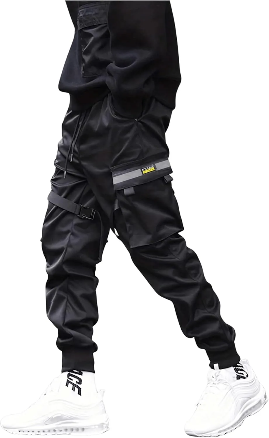 SOLY HUX Men's Drawstring Techwear Jogger Pants Streetwear Cargo Trousers with Pocket