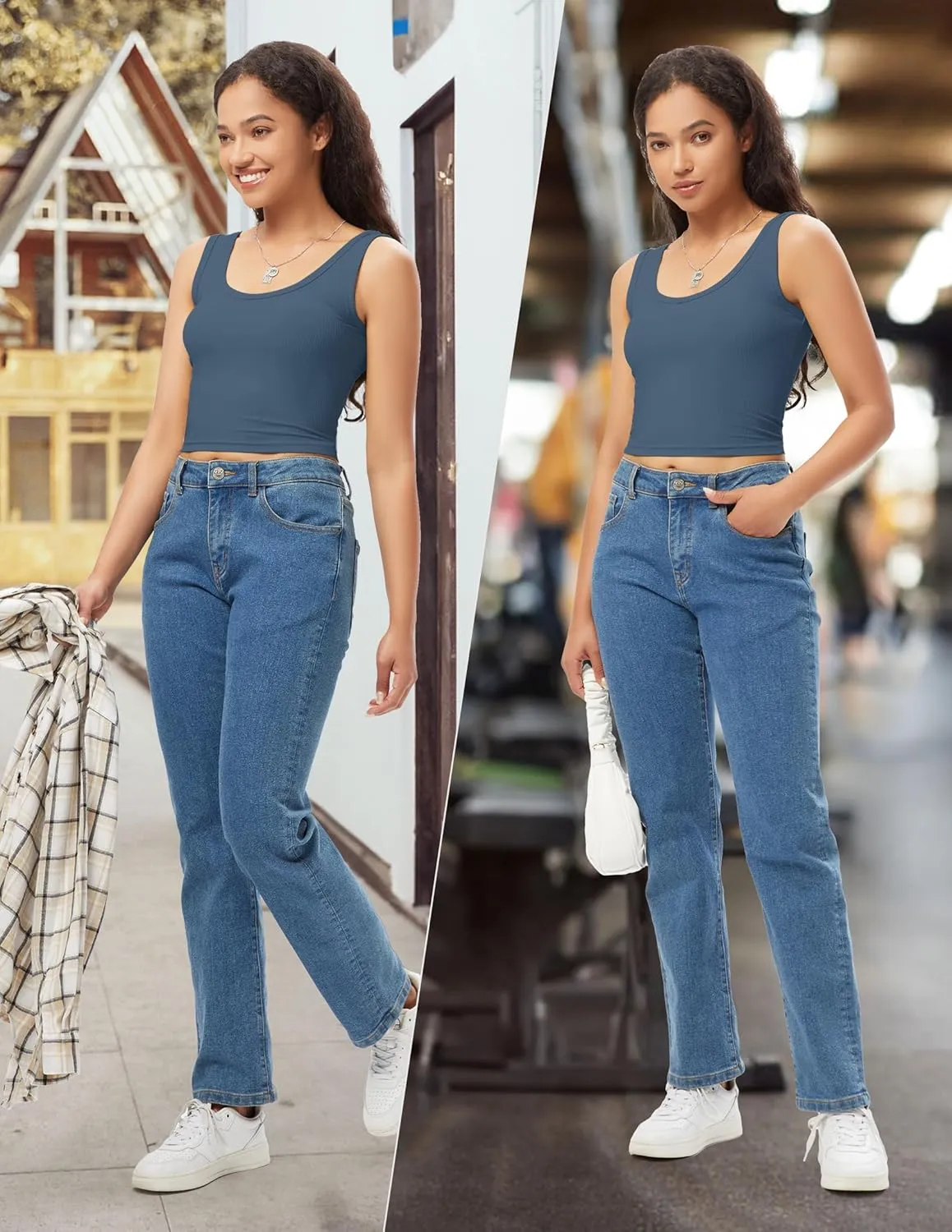 Sports Crop Tank Tops for Women Cropped Workout Tops V or Scoop Neckline Running Yoga Tanks Cotton Sleeveless Gym Shirts