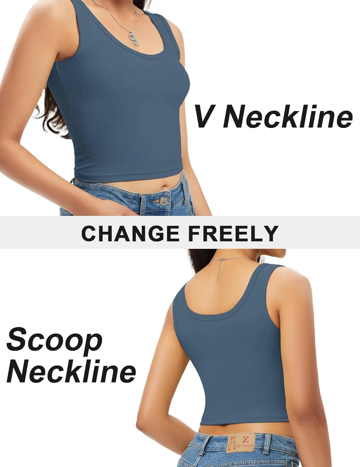 Sports Crop Tank Tops for Women Cropped Workout Tops V or Scoop Neckline Running Yoga Tanks Cotton Sleeveless Gym Shirts