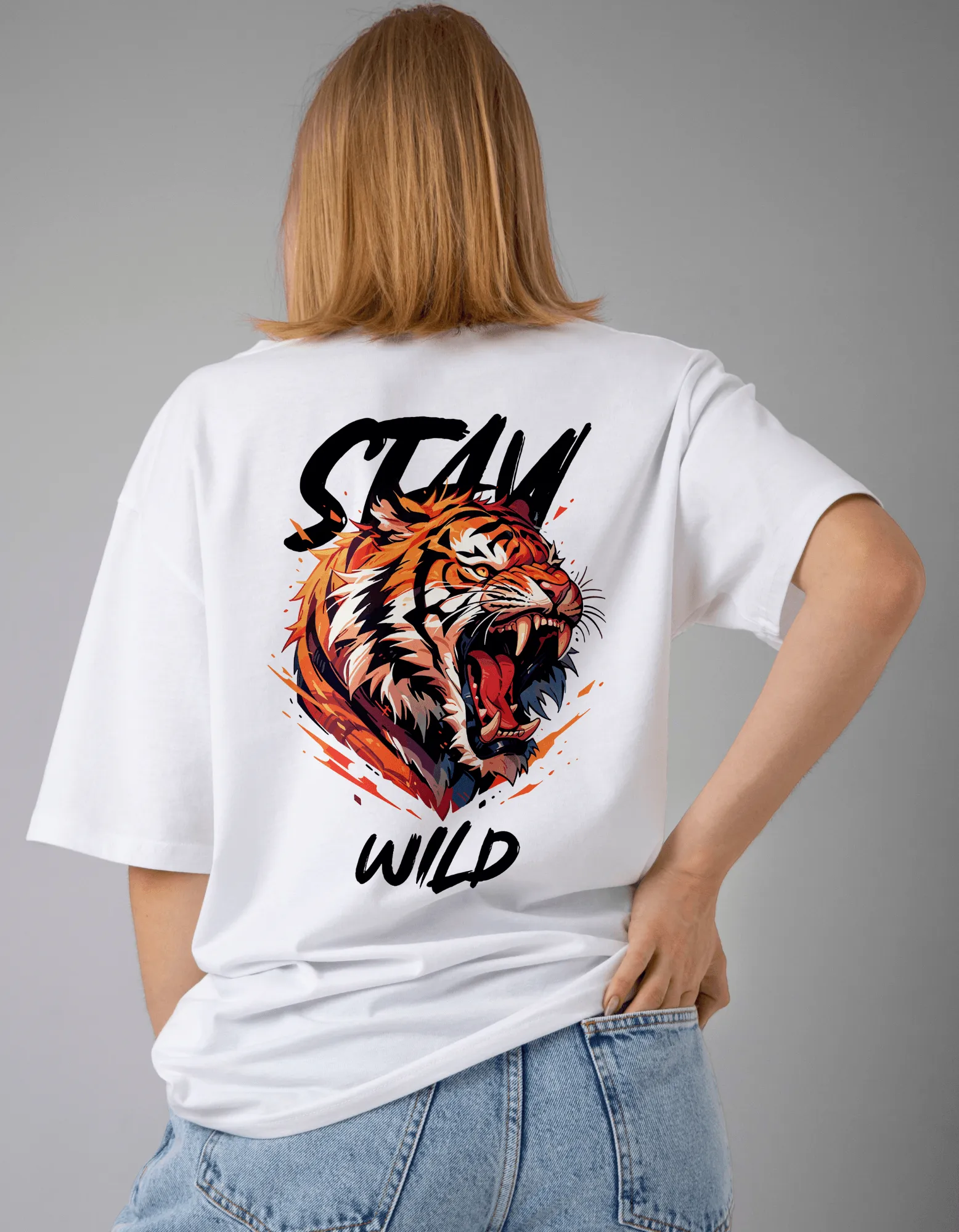 Stay Wild Premium French Terry Unisex Oversized T-shirt