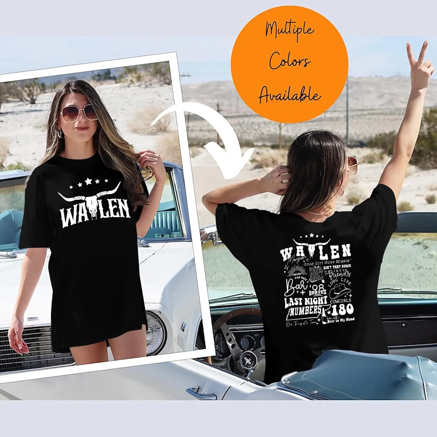 Steer Skull Western Shirts for Women Nashville Outfits for Women Oversized Tees Country Music Tshirt