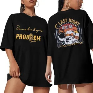Steer Skull Western Shirts for Women Nashville Outfits for Women Oversized Tees Country Music Tshirt