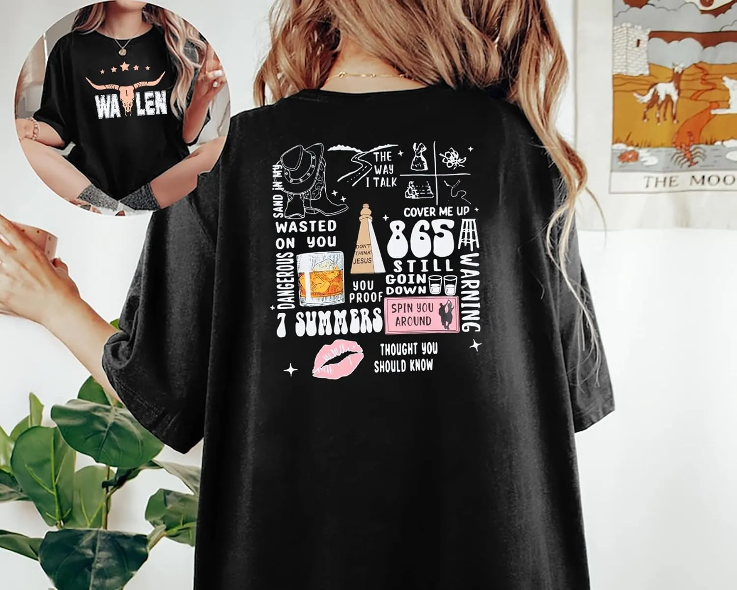 Steer Skull Western Shirts for Women Nashville Outfits for Women Oversized Tees Country Music Tshirt