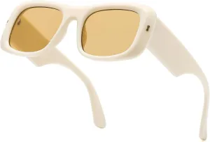 Suertree Fashion Sunglasses for Womens Men Trendy Vintage Y2K Sun Glasses Oversize Square Shades UV 400 Protection