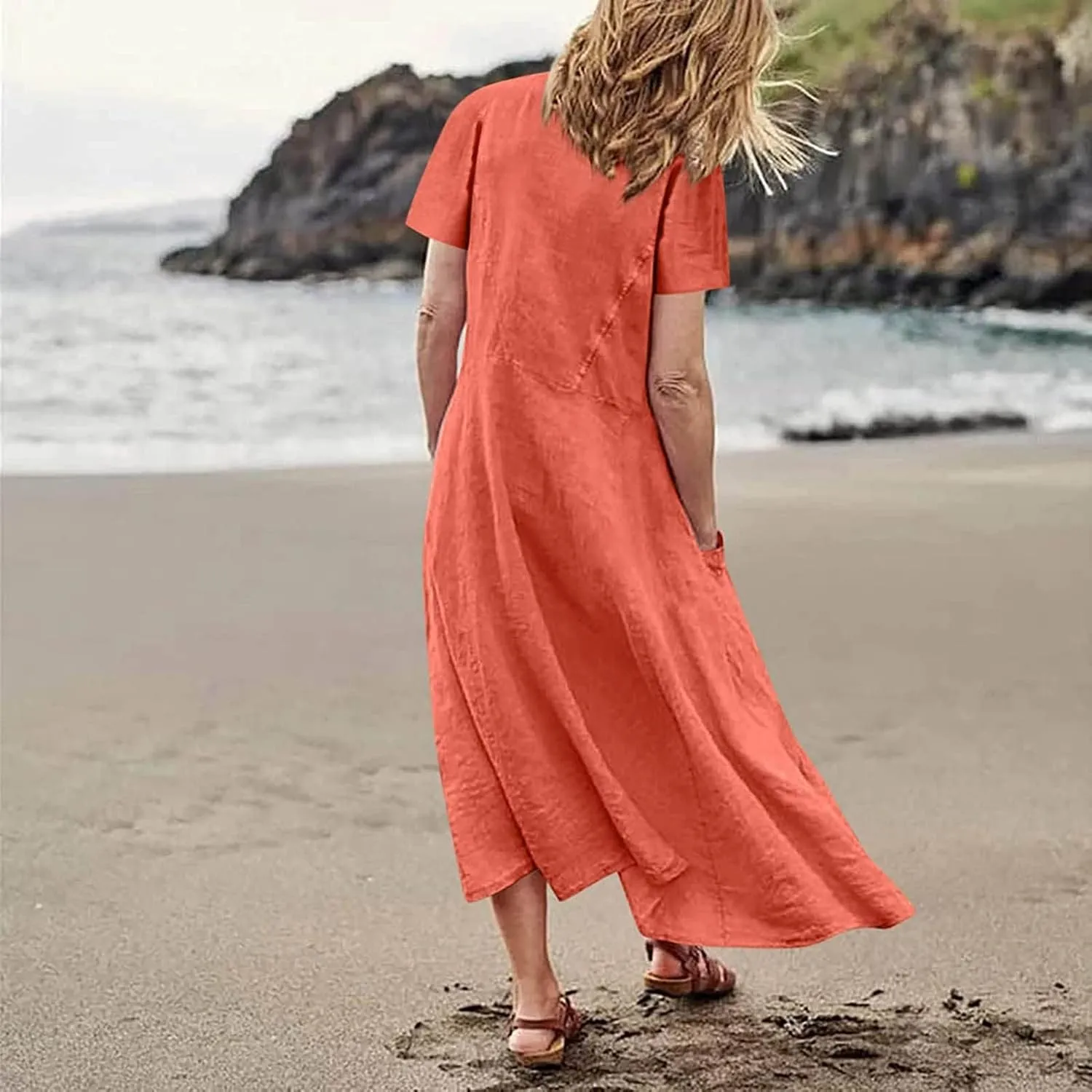 Summer Beach Dress Strapless Long Dresses for Women Long Summer Dress Shift Maxi Dress Flowy Loose Vacation Dress