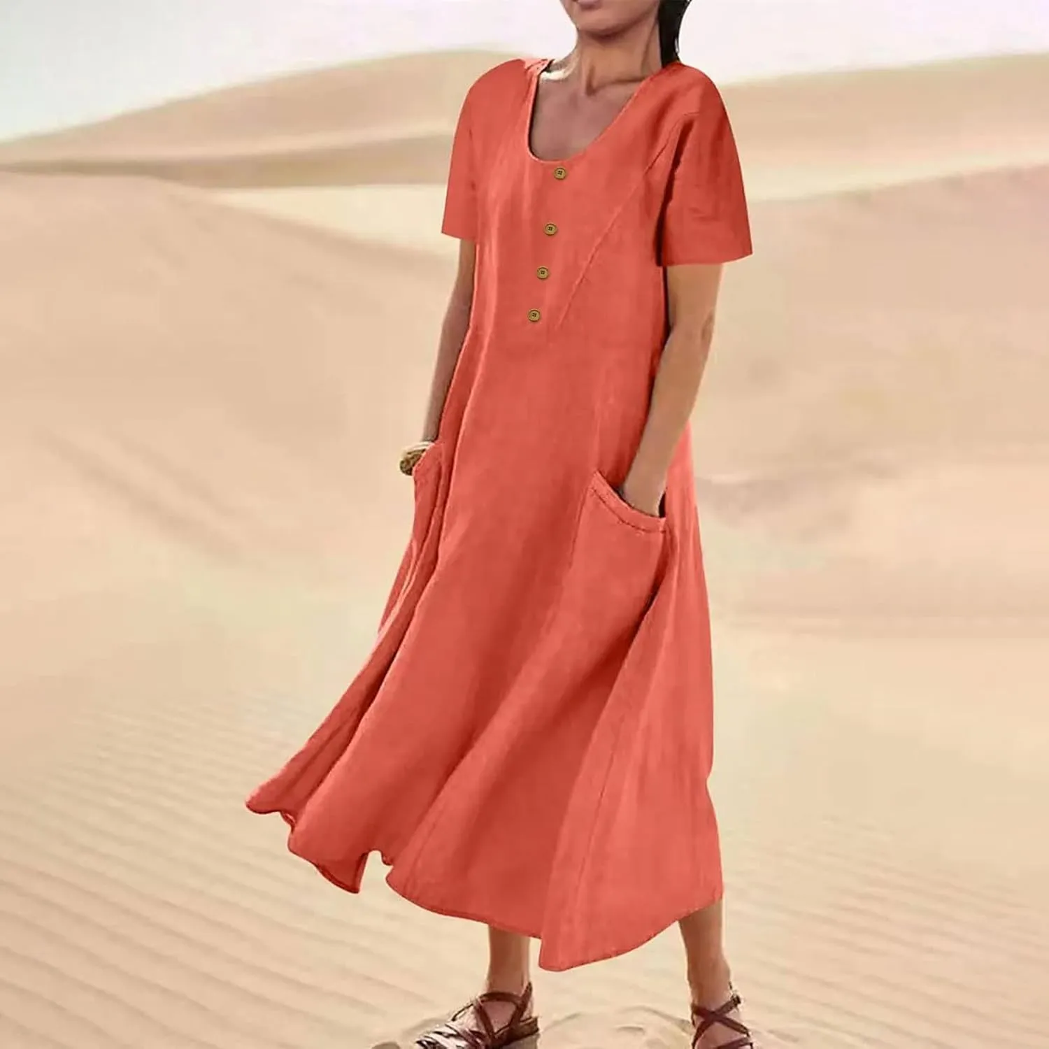 Summer Beach Dress Strapless Long Dresses for Women Long Summer Dress Shift Maxi Dress Flowy Loose Vacation Dress