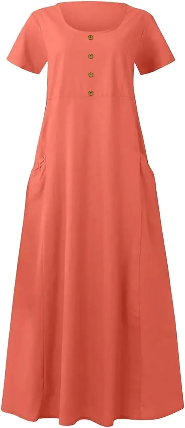 Summer Beach Dress Strapless Long Dresses for Women Long Summer Dress Shift Maxi Dress Flowy Loose Vacation Dress