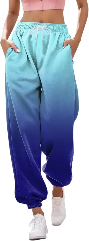 Summer Pants for Women 2024 Trendy Fashion Pants for Women Casual Gradient Print Bottom Plus Size Women's
