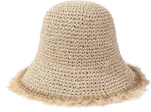 Summer Straw Bucket Hats for Women Floppy Sun Hats Crochet Bucket Hat Beige