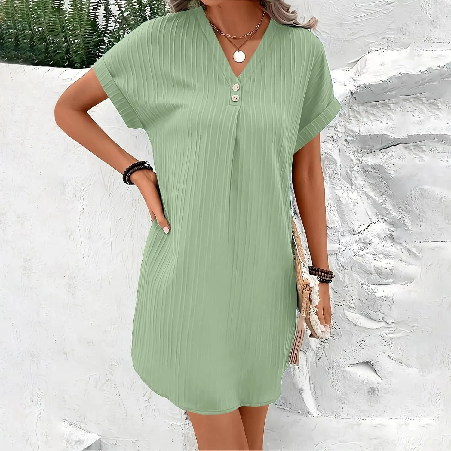 Sundresses for Women Summer Short Sleeve Comfy Travel Dresses Beach Wear Prom Maxi Trendy Spring Vacation Clothes 2025