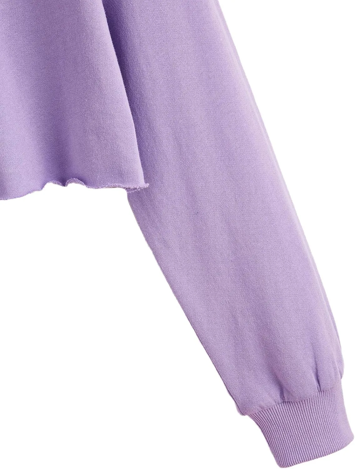 SweatyRocks Women's Casual Long Sleeve Raw Hem Pullover Crop Tops Sweatshirts