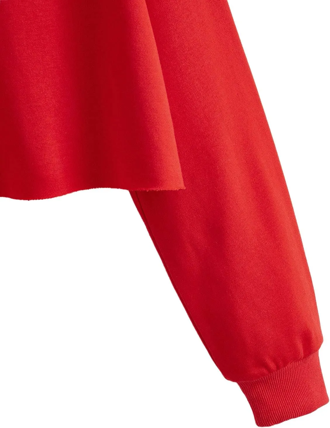 SweatyRocks Women's Casual Long Sleeve Raw Hem Pullover Crop Tops Sweatshirts