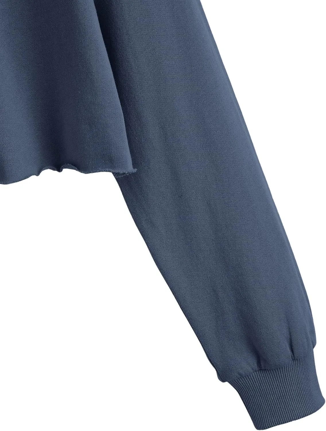 SweatyRocks Women's Casual Long Sleeve Raw Hem Pullover Crop Tops Sweatshirts