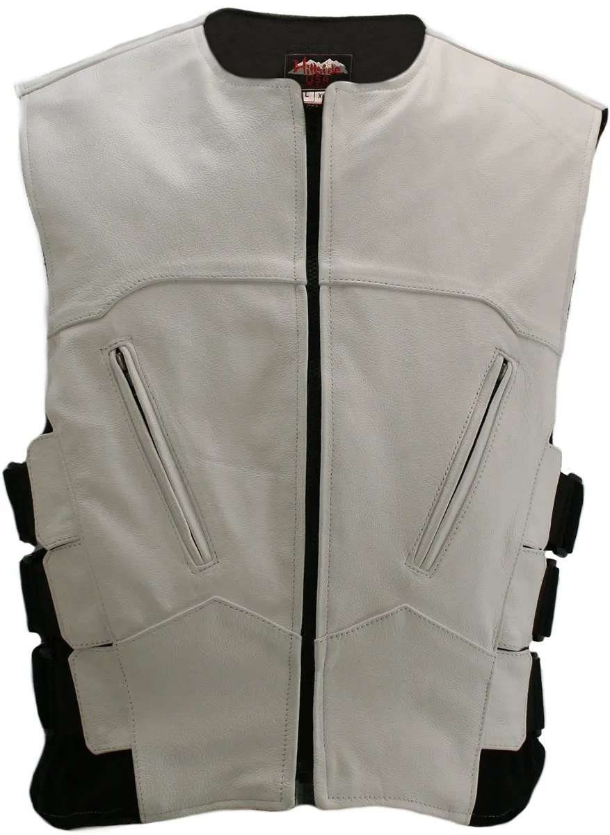 The Interceptor Leather Vest White