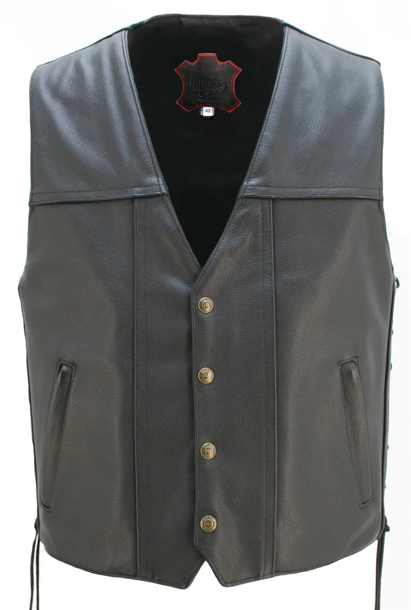 The Invader Full Back Motorcycle Leather vest