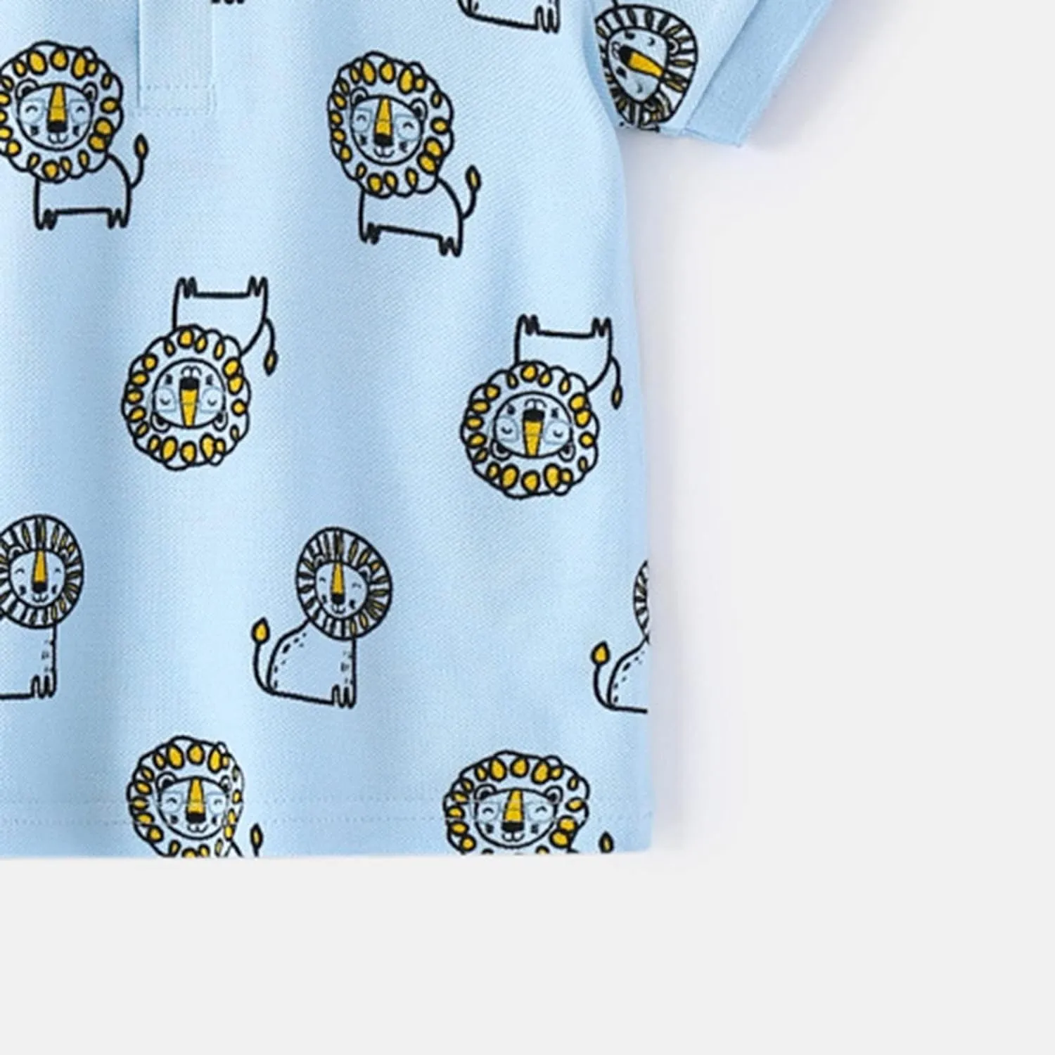 Toddler Short Sleeve Cotton Polo Shirt Cartoon Print Shirt for Baby Boys Loose Fit Collared Tops Summer Casual Clothes