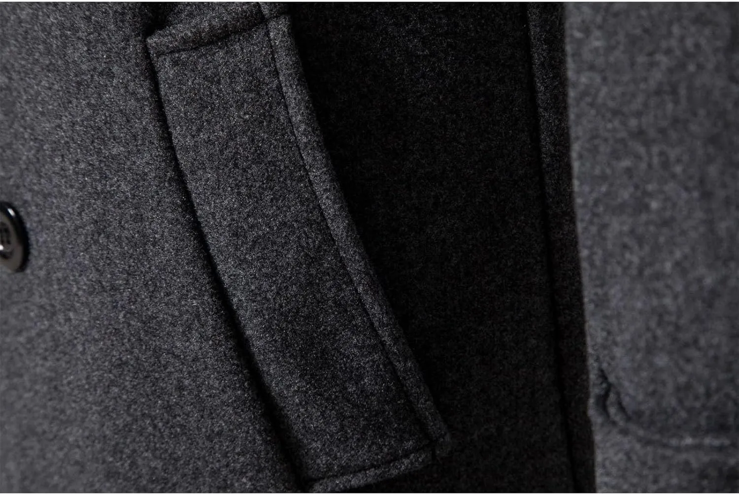 Trench Coat for Men Winter Wool Blend Jacket Double Breasted Overcoat Long Top Coat Warm Pea Coat