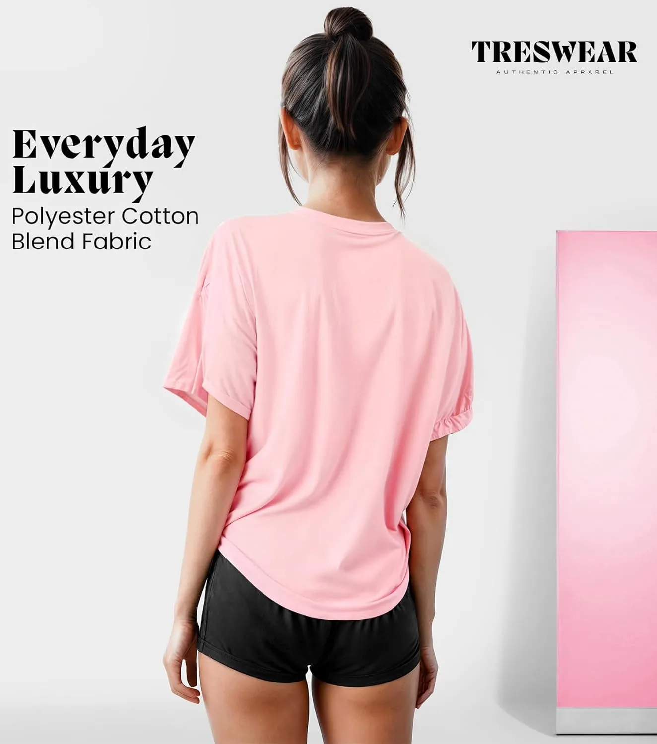 Treswear - Womens Oversized Graphic Tee Shirts - Loose Fit Crew Neck Short Sleeve Tops Summer Casual Blouse, Comfy Basic Tee