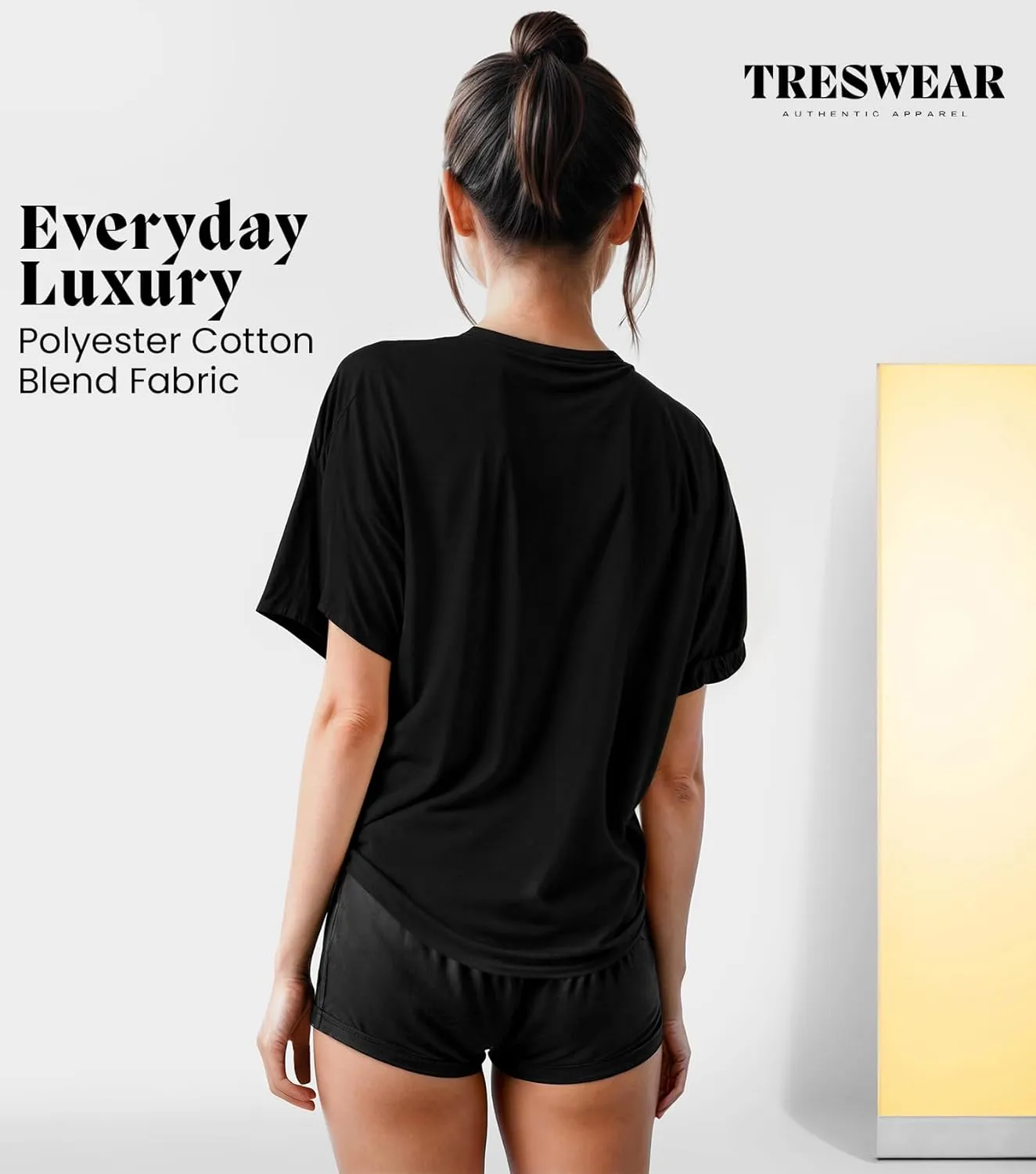 Treswear - Womens Oversized Graphic Tee Shirts - Loose Fit Crew Neck Short Sleeve Tops Summer Casual Blouse, Comfy Basic Tee