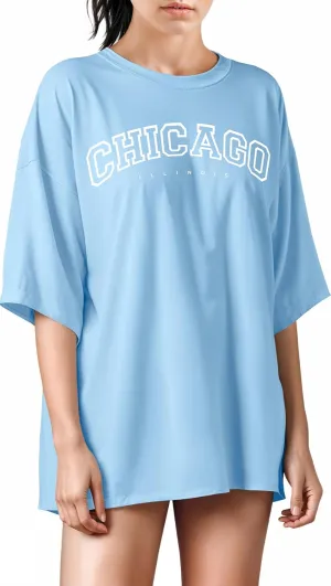 Treswear - Womens Oversized Graphic Tee Shirts - Loose Fit Crew Neck Short Sleeve Tops Summer Casual Blouse, Comfy Basic Tee