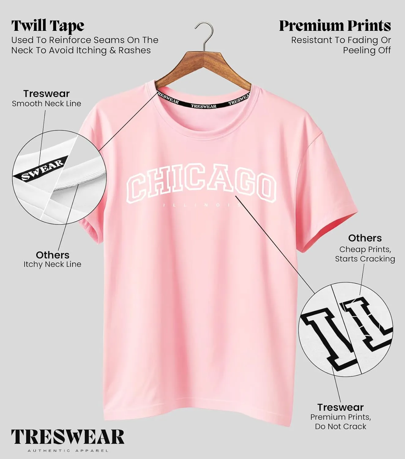 Treswear - Womens Oversized Graphic Tee Shirts - Loose Fit Crew Neck Short Sleeve Tops Summer Casual Blouse, Comfy Basic Tee